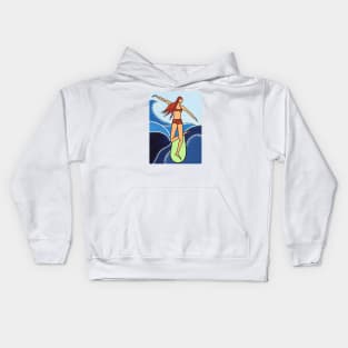 surfer girl Kids Hoodie